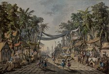 Market Scene in an Imaginary Oriental Port, about 1764. Creator: Jean-Baptiste Pillement.