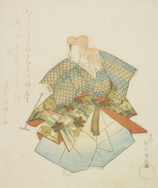 Dancer in Momijigari, from an untitled series of nerimono festival dancers, c. 1823. Creator: Yanagawa Shigenobu.