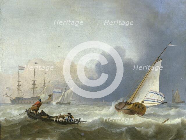 Rough Sea with a Dutch Yacht, 1694. Creator: Ludolf Bakhuizen.