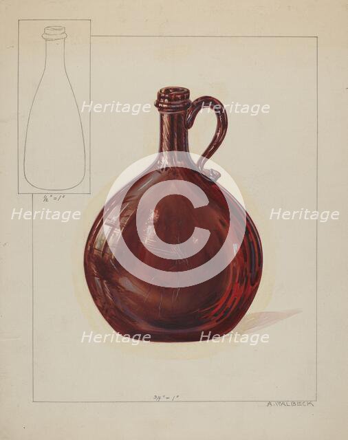 Bottle, c. 1936. Creator: Alfred Walbeck.