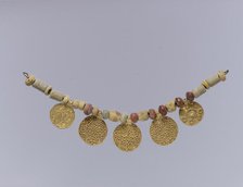 Gold Pendants and Beads from a Necklace, Frankish, second half 6th century-first half 7th century. Creator: Unknown.