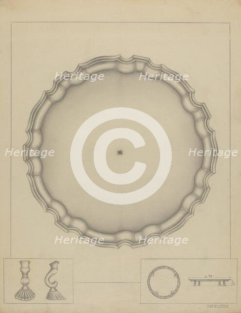 Silver Salver, c. 1936. Creator: Milton Grubstein.