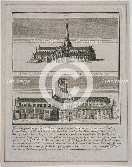 St Paul's Cathedral (old), London, c1650-80. Artist: Anon