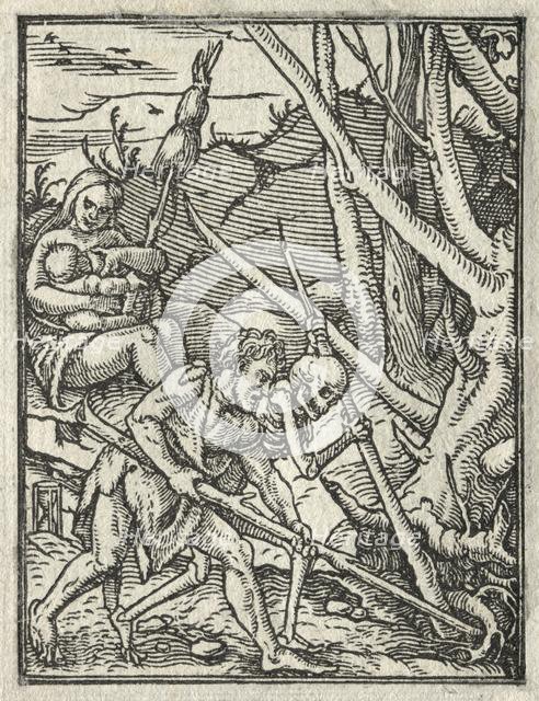 The Dance of Death: Expulsion from Paradise; Adam Cultivating the Ground. Creator: Hans Holbein (German, 1497/98-1543).