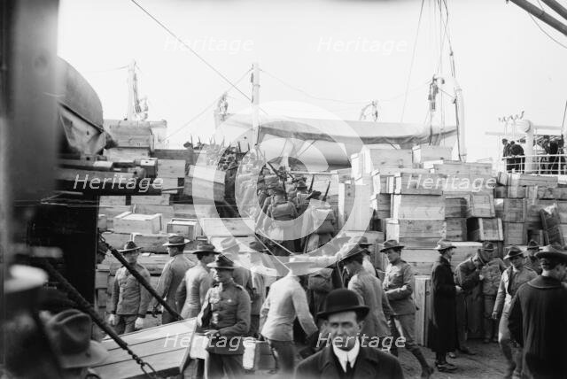 Marines board MEADE, 1913. Creator: Bain News Service.