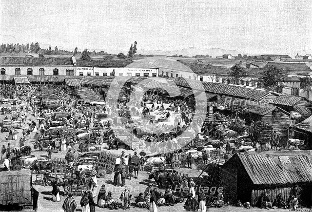 A market place, Chile, 1895. Artist: Unknown