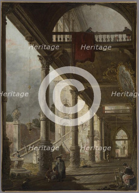 Perspective of a Colonnade Portico, 18th century. Creator: Unknown.