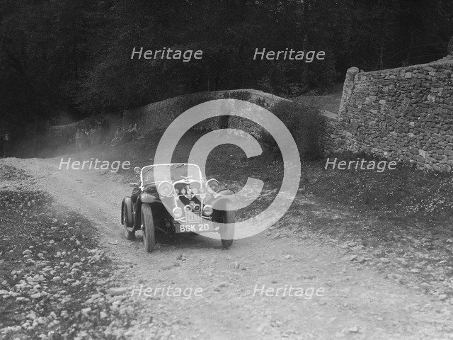 Singer 2-seater sports competing in a motoring trial, Nailsworth Ladder, Gloucestershire, 1930s.. Artist: Bill Brunell.