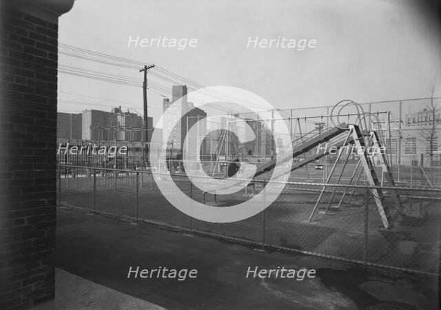 School playground (PS 122), Kingsbridge Rd. and Bailey Ave., Bronx, 1955. Creator: Gottscho-Schleisner, Inc.