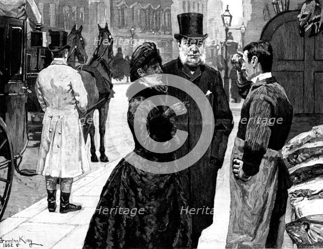 Their Christmas Dinner - Turkey, drawn by G. King, 1883. Creator: Eugène Froment.