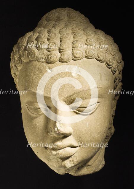 Head of Buddha Shakyamuni, c.475. Creator: Unknown.