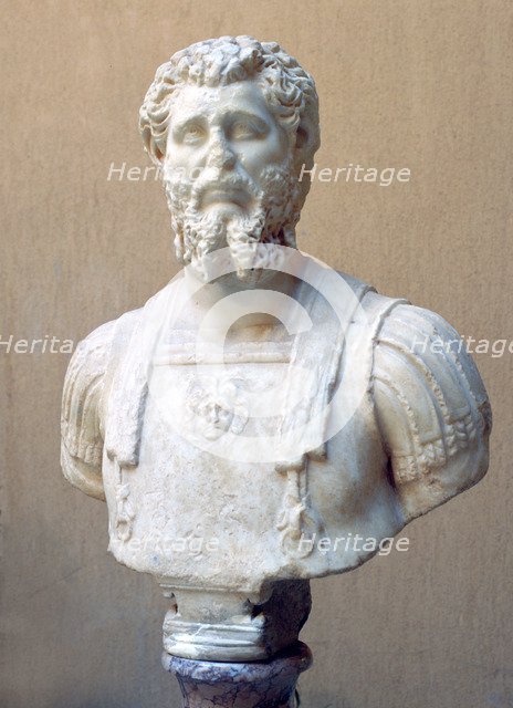 Marble bust of Roman Emperor Lucius Septimius Severus. Artist: Unknown