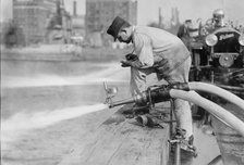 Testing fire engines, 1913. Creator: Bain News Service.