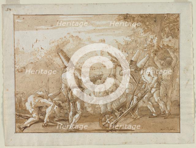 Gathering Wood, late 1790s. Creator: Giovanni Domenico Tiepolo (Italian, 1727-1804).