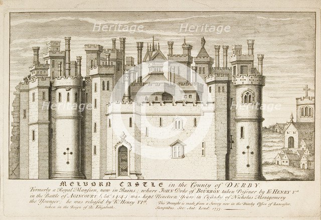 Melbourne Castle, Derbyshire, c1727. Artist: Unknown