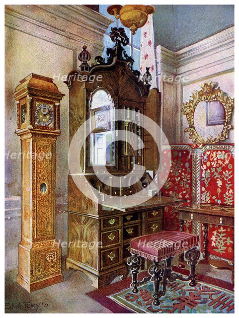 A group of early 18th century furniture, 1910.Artist: Edwin Foley