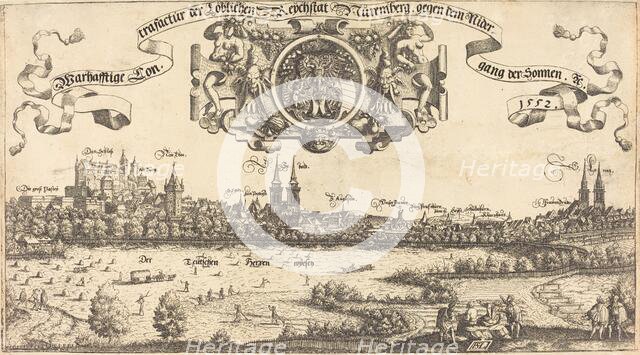 View of Nuremberg from the West [center section], 1552. Creator: Hans Sebald Lautensack.