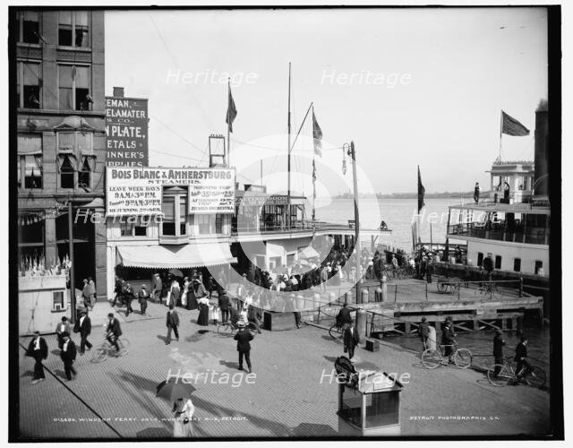 Ferry dock near Woodward Avenue, Detroit, Michigan, between 1898 and 1901. Creator: Unknown.
