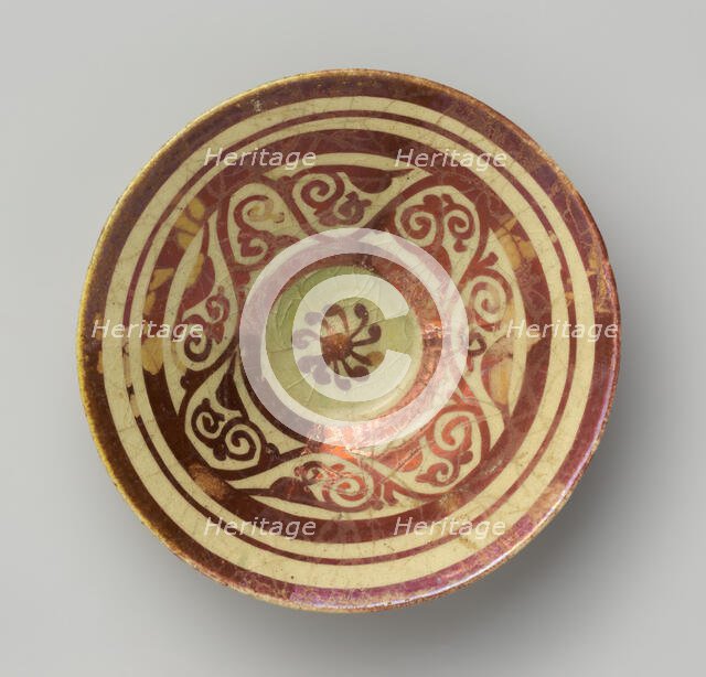 Tell Minis Bowl with Vegetal Scroll, Syria, mid-12th century. Creator: Unknown.