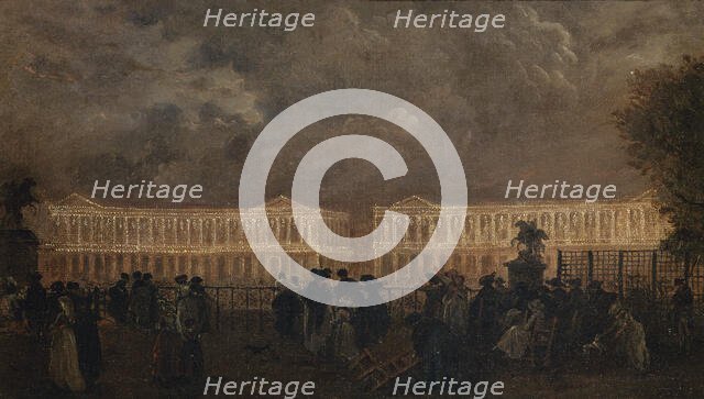 Illumination of Place Louis-XV on the occasion of the birth of the Dauphin, in October 1781. Creator: Unknown.