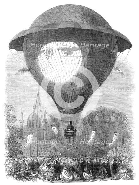 Ascent of M. Godard's Montgolfier balloon from Cremorne Gardens, 1864. Creator: Unknown.