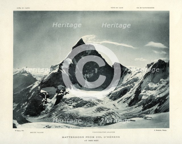 The Matterhorn from the Col d'Herens, Switzerland, c1900. Artist: J Brunner