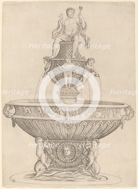 Fountain with Statue of Neptune, c. 1480/1485. Creator: Zoan Andrea.