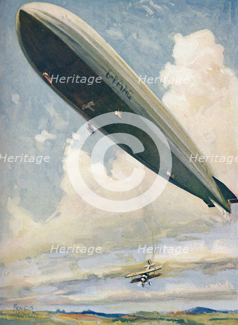 'Launching an Aeroplane from an Airship in Mid-Air', 1927. Artist: Unknown.