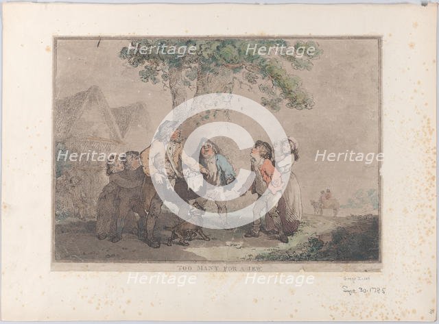 Too Many for a Jew, September 20, 1785., September 20, 1785. Creator: Thomas Rowlandson.