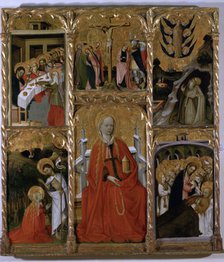  'Altarpiece of Santa Maria Magdalena', colored painting in tempera on wood, representing various…