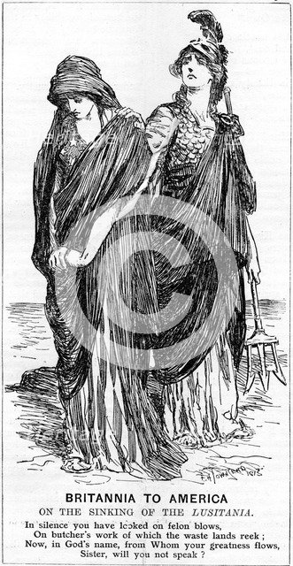 On the sinking of the 'Lusitania', 1915. Artist: Unknown