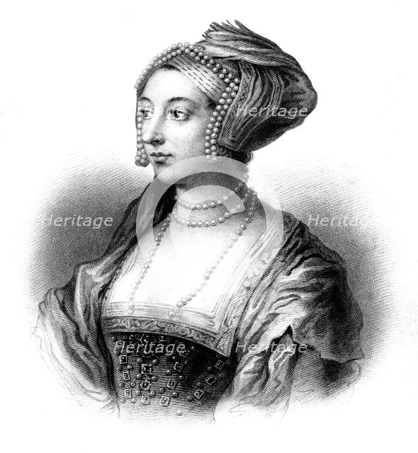 Anne Boleyn, second wife of Henry VIII, (19th century).Artist: S Freeman
