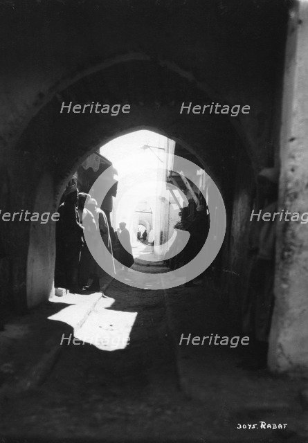 View through an archway, Rabat, Morocco, c1920s-c1930s(?). Artist: Unknown