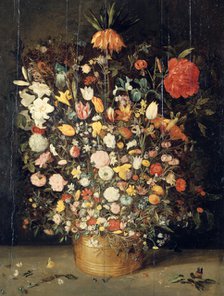 'Bouquet of Flowers in a Wooden Vase', 1603. Artist: Jan Brueghel the Elder