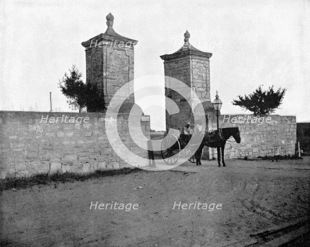 The Old City Gate, St Augustine, Florida, USA, 1893.Artist: John L Stoddard