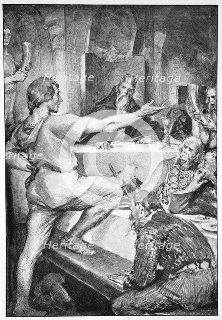 'Beowulf replies haughtily to Hunferth', 1910.  Artist: John Henry Frederick Bacon