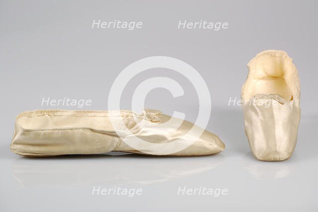 Evening slippers, probably French, 1845-65. Creator: Unknown.
