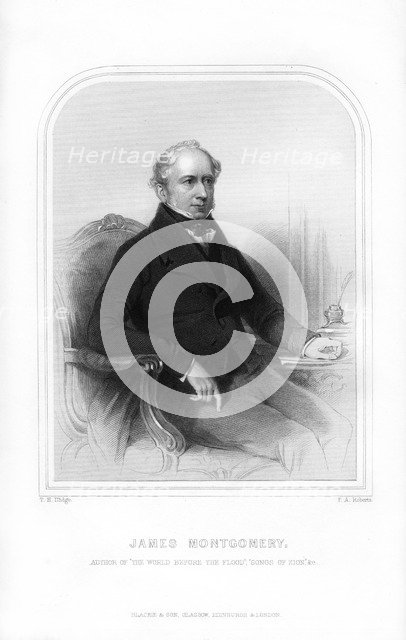 James Montgomery, Scottish editor and poet, (1870).Artist: FA Roberts