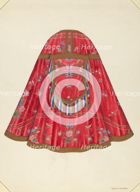 Ecclesiastical Vestment (back view), c. 1940. Creator: Syrena Swanson.