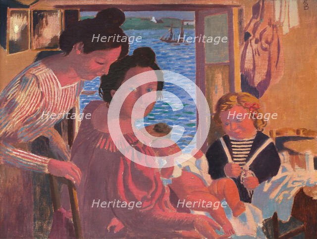 Mother and Child at Le Pouldu, Evening Light, 1899. Creator: Denis, Maurice (1870-1943).