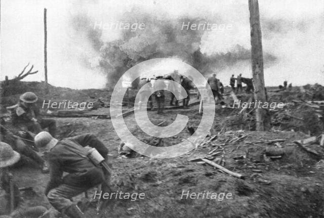 The British Push Into Flanders; Along the road to Menin: on the battlefield..., 1917. Creator: Unknown.