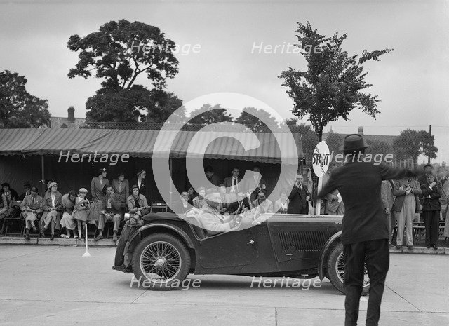 MG TA of Archie Langley of the Musketeers team at the South Wales Auto Club Welsh Rally, 1937 Artist: Bill Brunell.