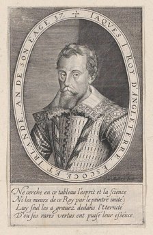 Jaques I Roy d'Angleterre (King James I of England), ca. 1603 Creator: Karel van Mallery.