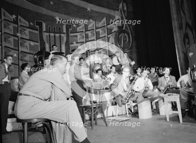 Portrait of Stan Kenton, Eddie Safranski, Bob Cooper, Art Pepper, Ray Wetzel...Richmond, Va.(?),1947 Creator: William Paul Gottlieb.