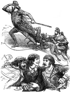 Sketches at the Lyceum: "The Cup":..."The Corsican Brothers"...Fabien with the peasants, 1881. Creator: R&E Taylor.