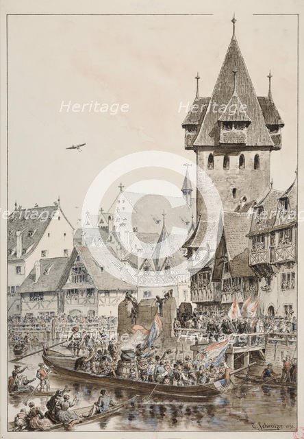 Arrival of Zurichers in Strasbourg in 1576, 1893. Creator: Schweitzer, Émile (1837-1903).