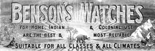Benson's Watches, 1883. Creator: Unknown.