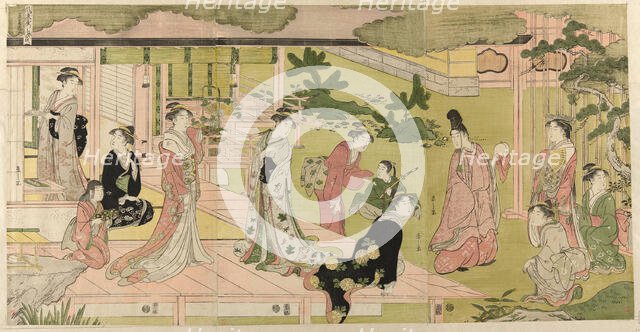 Wakana, Part 1 (Wakana, jo), from the series "A Fashionable Parody of the Tale..., c. 1789/94. Creator: Hosoda Eishi.