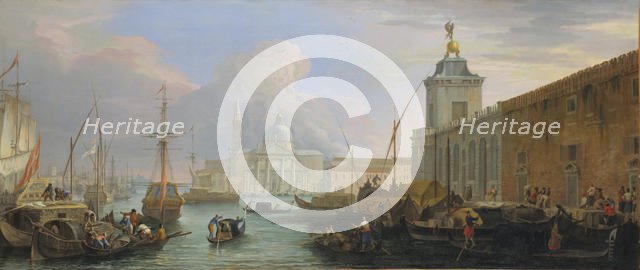 The Bacino, Venice, with the Dogana and a Distant View of the Isola di San Giorgio, ca. 1709. Creator: Luca Carlevarijs.