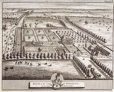 Aerial view of the estate belonging to Baumes House, Hoxton, London, c1600. Artist: Anon